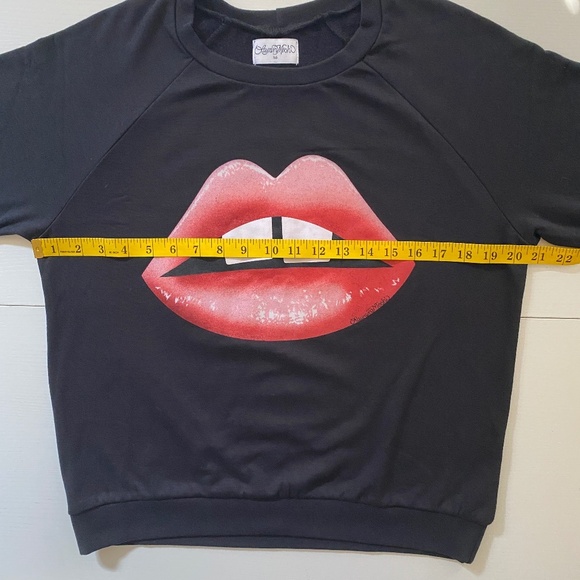 Lauren Moshi Lips Oversized Crewneck Sweatshirt Size XS - Picture 9 of 11